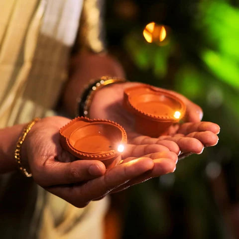 Diya LED Water Sensor - Safe, Smokeless & Reusable Ambient Lights (Pack of 12/24)