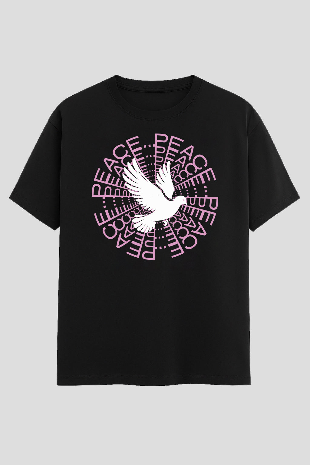 Peace | Graphic Printed Classic Crew Cotton T-Shirt