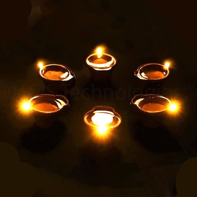 Diya LED Water Sensor - Safe, Smokeless & Reusable Ambient Lights (Pack of 12/24)